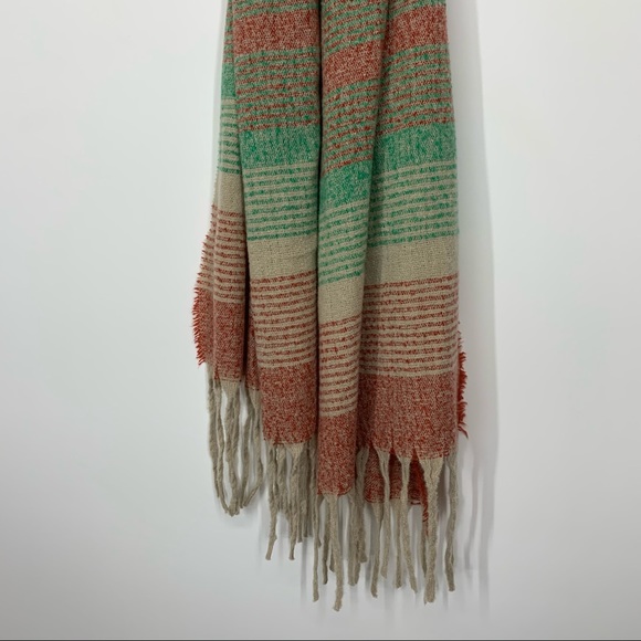 Renee’s Accessories Striped Plush Soft Cozy Knit Fringe Boho Scarf New Nwot - Picture 4 of 11
